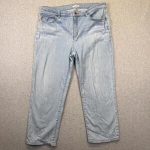Eileen Fisher Women's Size 16P Petite Light Wash Blue Ankle Length Jeans